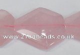 CNG301 15.5 inches 25*35mm faceted nuggets rose quartz beads