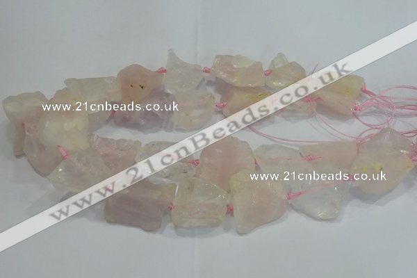 CNG3016 15.5 inches 15*20mm - 22*30mm nuggets rose quartz beads