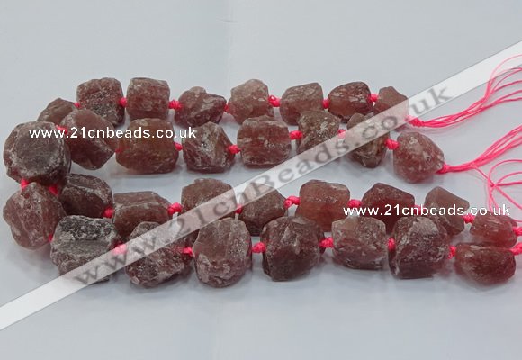 CNG3023 15.5 inches 15*20mm - 22*30mm nuggets strawberry quartz beads