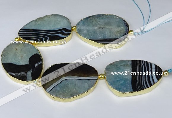 CNG3039 7.5 inches 35*45mm - 40*55mm freeform druzy agate beads