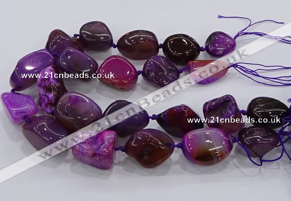 CNG3047 25*30mm - 30*40mm nuggets agate gemstone beads