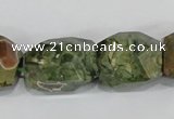 CNG305 15.5 inches 15*20mm faceted nuggets peacock gemstone beads