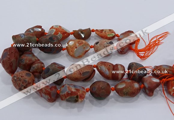 CNG3055 25*30mm - 30*40mm nuggets agate gemstone beads