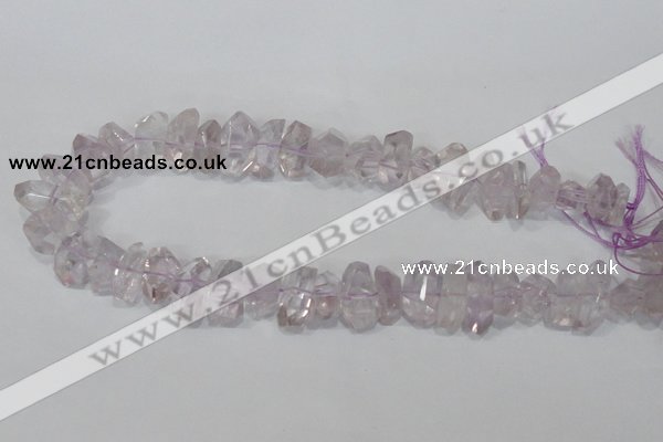 CNG308 15.5 inches 10*18mm faceted nuggets amethyst gemstone beads