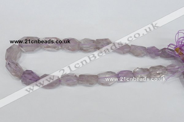 CNG309 15.5 inches 15*22mm faceted nuggets amethyst gemstone beads