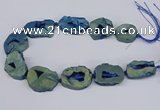 CNG3092 15.5 inches 25*30mm - 35*50mm freeform plated druzy agate beads