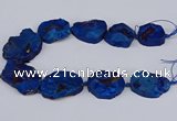 CNG3093 15.5 inches 25*30mm - 35*50mm freeform plated druzy agate beads