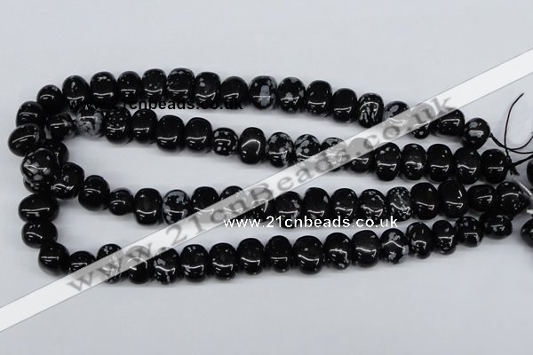 CNG31 15.5 inches 11*15mm nuggets snowflake obsidian gemstone beads