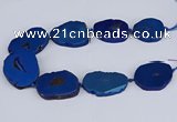 CNG3103 15.5 inches 25*30mm - 35*50mm freeform plated druzy agate beads