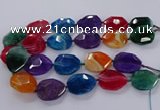 CNG3111 15.5 inches 25*35mm - 30*40mm faceted freeform agate beads