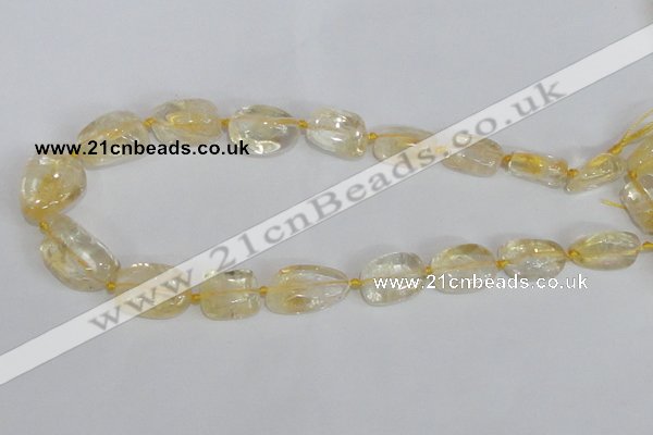 CNG313 15.5 inches 10*14mm – 15*20mm nuggets citrine gemstone beads