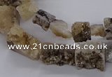 CNG3151 15.5 inche 8*15mm - 11*20mm freeform plated druzy agate beads