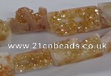 CNG3155 15.5 inche 8*15mm - 11*20mm freeform plated druzy agate beads