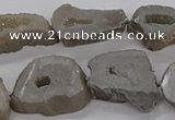 CNG3160 15.5 inches 13*18mm - 18*25mm freeform plated druzy agate beads