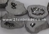 CNG3161 15.5 inches 13*18mm - 18*25mm freeform plated druzy agate beads