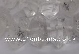 CNG3197 10*20mm - 15*30mm faceted nuggets white crystal beads