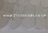 CNG3198 10*25mm - 16*40mm faceted nuggets matte white crystal beads