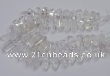 CNG3200 10*25mm - 12*45mm faceted nuggets white crystal beads
