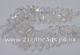 CNG3200 10*25mm - 12*45mm faceted nuggets white crystal beads