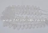 CNG3208 10*25mm - 12*45mm faceted nuggets matte white crystal beads