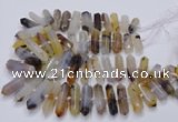 CNG3210 15.5 inches 10*25mm - 12*45mm faceted nuggets Montana agate beads