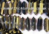 CNG3214 11*25mm - 12*45mm faceted nuggets yellow tiger eye beads