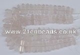 CNG3217 10*25mm - 12*50mm faceted nuggets rose quartz beads