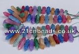 CNG3228 10*25mm - 12*50mm faceted nuggets agate beads