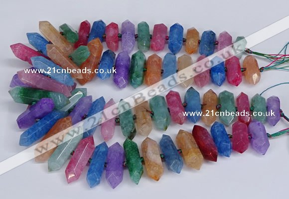 CNG3228 10*25mm - 12*50mm faceted nuggets agate beads