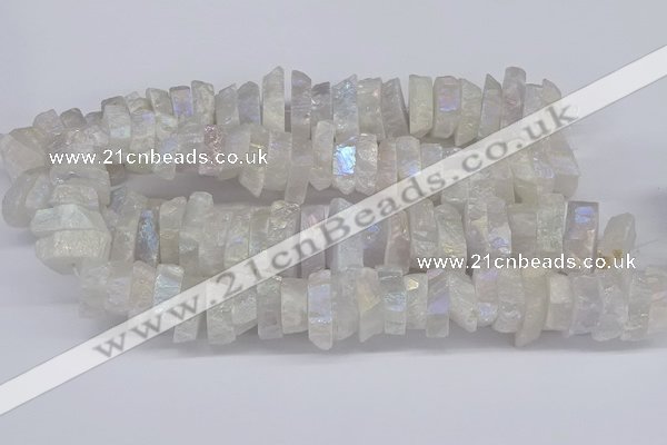 CNG3235 15.5 inches 20*25mm - 25*30mm nuggets plated white crystal beads