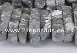 CNG3236 15.5 inches 20*25mm - 25*30mm nuggets plated white crystal beads