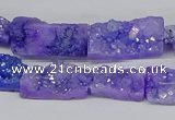 CNG3251 15.5 inches 8*15mm - 11*20mm freeform plated druzy agate beads