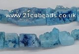 CNG3253 15.5 inches 8*15mm - 11*20mm freeform plated druzy agate beads