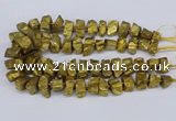 CNG3267 10*15mm - 20*30mm nuggets plated white crystal beads