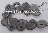 CNG3293 30*35mm - 35*40mm freeform plated druzy agate beads
