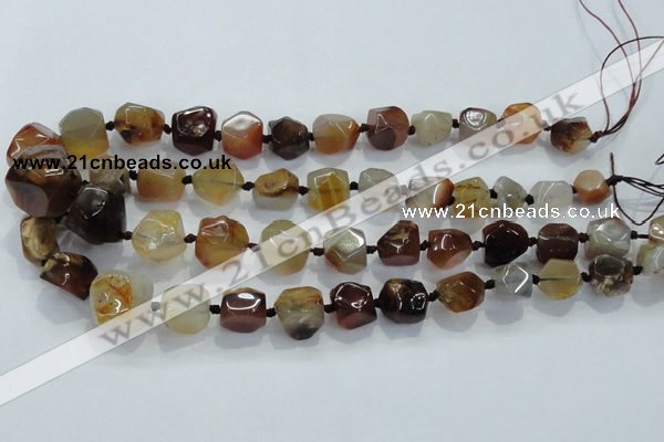 CNG330 15.5 inches 8*10mm - 15*18mm faceted nuggets agate beads