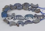 CNG3309 20*30mm - 30*45mm freeform plated druzy agate beads