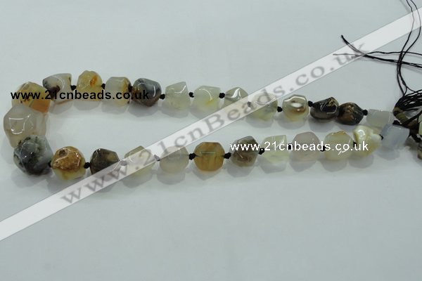 CNG331 15.5 inches 8*10mm - 15*18mm faceted nuggets agate beads