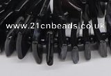 CNG3318 15.5 inches 8*12mm - 15*20mm freeform black agate beads