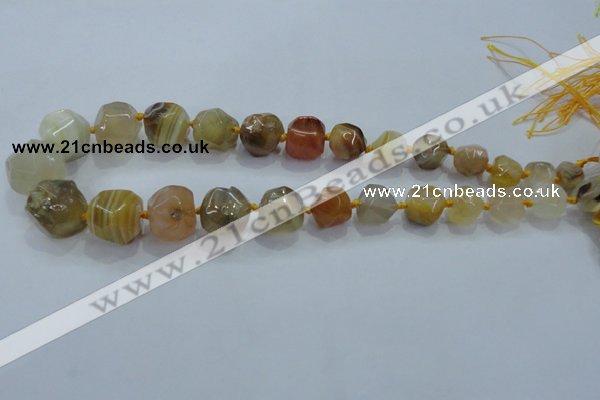 CNG332 15.5 inches 8*10mm - 15*18mm faceted nuggets agate beads