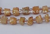 CNG3321 15.5 inches 4*6mm - 8*10mm nuggets plated druzy agate beads