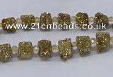 CNG3325 15.5 inches 4*6mm - 8*10mm nuggets plated druzy agate beads