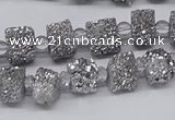 CNG3336 15.5 inches 6*8mm - 10*14mm nuggets plated druzy agate beads