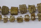 CNG3337 15.5 inches 6*8mm - 10*14mm nuggets plated druzy agate beads