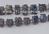 CNG3339 15.5 inches 6*8mm - 10*14mm nuggets plated druzy agate beads