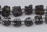 CNG3342 15.5 inches 6*8mm - 10*14mm nuggets plated druzy agate beads