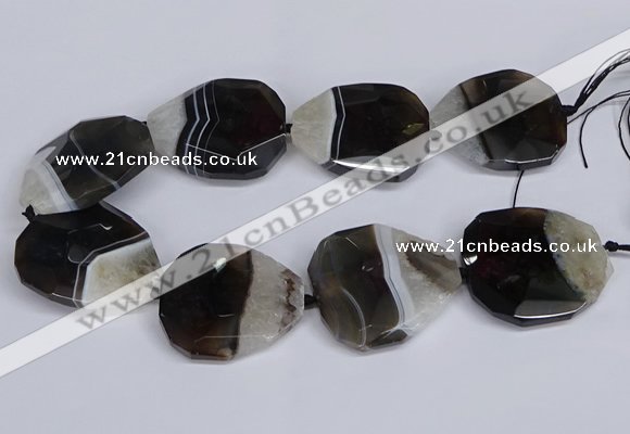 CNG3344 15.5 inches 40*45mm - 45*50mm faceted freeform agate beads