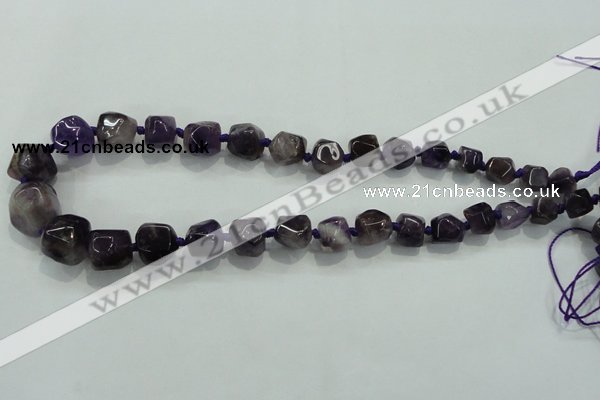 CNG337 15.5 inches 8*10mm - 15*18mm faceted nuggets amethyst beads