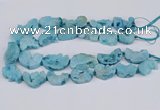 CNG3377 20*30mm - 30*45mm freeform plated druzy agate beads