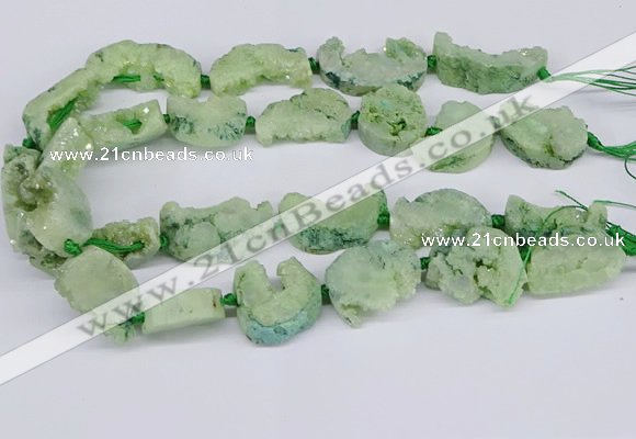 CNG3378 20*30mm - 30*45mm freeform plated druzy agate beads
